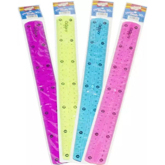 Χάρακας Πλαστικός 30cm (Διάφορα Χρώματα) FLEXY