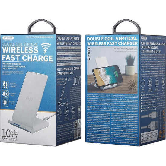 WK Ασύρματος Φορτιστής (Qi Pad) 10W Quick Charge 2.0 Μαύρος (WP-U84)