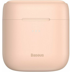 Baseus W06 In-ear Bluetooth Handsfree Ακουστικά με Αντοχή στον Ιδρώτα και Θήκη Φόρτισης Ροζ