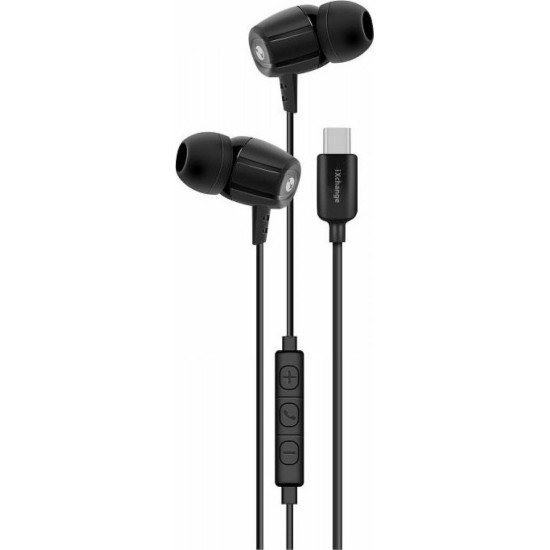 iXchange SE12 In-ear Handsfree με Βύσμα USB-C Μαύρο