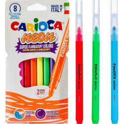 Carioca Neon Πλενόμενοι Μαρκαδόροι Ζωγραφικής Χονδροί σε 8 Χρώματα