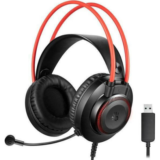 A4Tech G200S Over Ear Gaming Headset με σύνδεση USB Black/Red