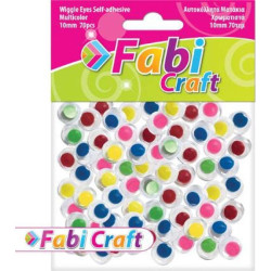 Fabi Ματάκια Χειροτεχνίας Χρωματιστά Αυτοκόλλητα 10mm 50τμχ