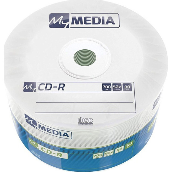 My Media Εγγράψιμα CD-R 52x 7GB Cake Box 50τμχ