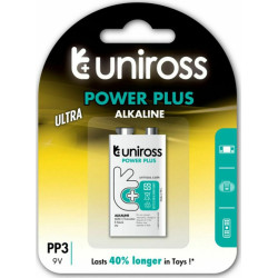 Uniross Power Plus Αλκαλική Μπαταρία 9V 1τμχ