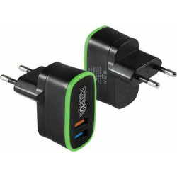 Power On Φορτιστής Χωρίς Καλώδιο με 2 Θύρες USB-A Μαύρος