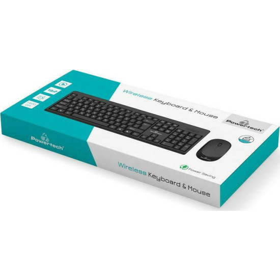 Powertech PT-957 Ασύρματο Σετ Πληκτρολόγιο & Ποντίκι Ελληνικό
