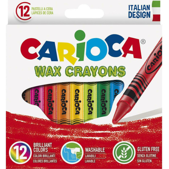 Carioca Wax Crayons Σετ Κηρομπογιές 12 Χρώματα 12τμχ
