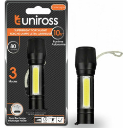 Uniross Επαναφορτιζόμενος Φακός LED Διπλής Λειτουργίας με Μέγιστη Φωτεινότητα 80lm