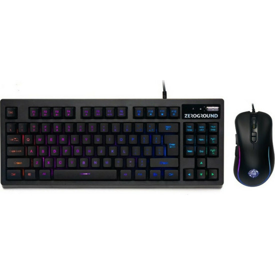 Zeroground KB-1800GUMS Aochi Σετ Gaming Πληκτρολόγιο Tenkeyless με RGB φωτισμό & Ποντίκι (Αγγλικό US)
