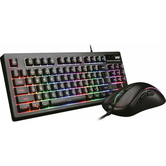 Zeroground KB-1800GUMS Aochi Σετ Gaming Πληκτρολόγιο Tenkeyless με RGB φωτισμό & Ποντίκι (Αγγλικό US)