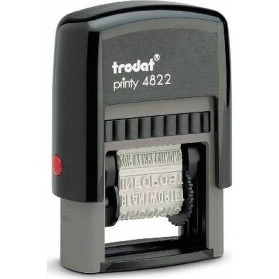 Trodat Σφραγίδα Printy 4822 Αυτόματη Ορθογώνια "Πολλαπλών Τίτλων" με Μαύρο Σώμα 25x4mm