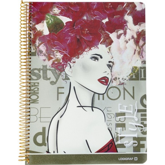 Logigraf Σπιράλ Τετράδιο Ριγέ Β5 90 Φύλλων 3 Θεμάτων Πολύχρωμο