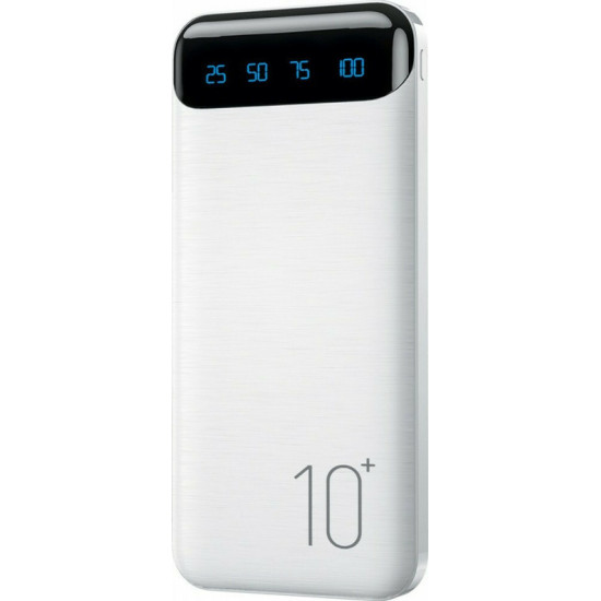 WK Minre WP-161 Power Bank 10000mAh με 2 Θύρες USB-A Quick Charge 2.0 Λευκό