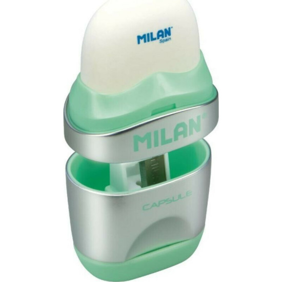Milan Capsule Silver Ξύστρα Βαρελάκι με Γόμα (Διάφορα Χρώματα)