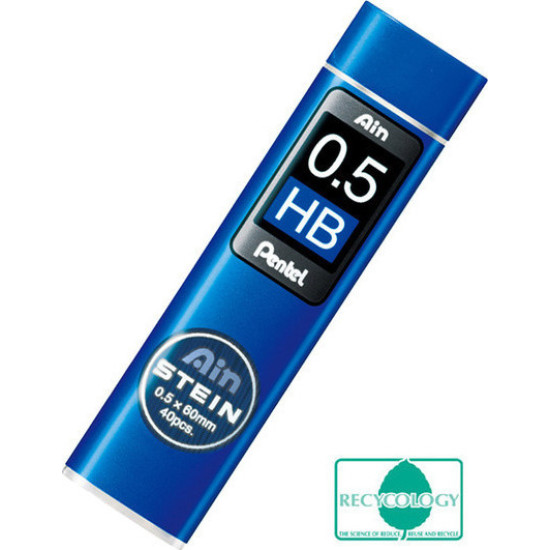 Pentel 40 Μύτες Μολυβιού Ainstein Πάχους 0.5mm Τύπου HB