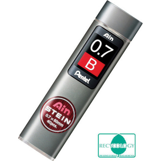 Pentel 40 Μύτες Μολυβιού Ainstein Πάχους 0.7mm Τύπου B