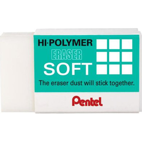 Pentel Γόμα για Μολύβι Hi-Polymer Soft Λευκή
