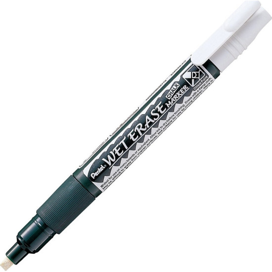 Pentel Wet Erase Chalk Marker Μαρκαδόρος Λευκός Μαυροπίνακα Υγρής Κιμωλίας για Γυαλί 2-4mm