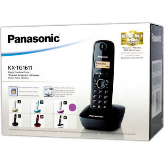 Panasonic KX-TG1611 Ασύρματο Τηλέφωνο Λευκό/Μώβ