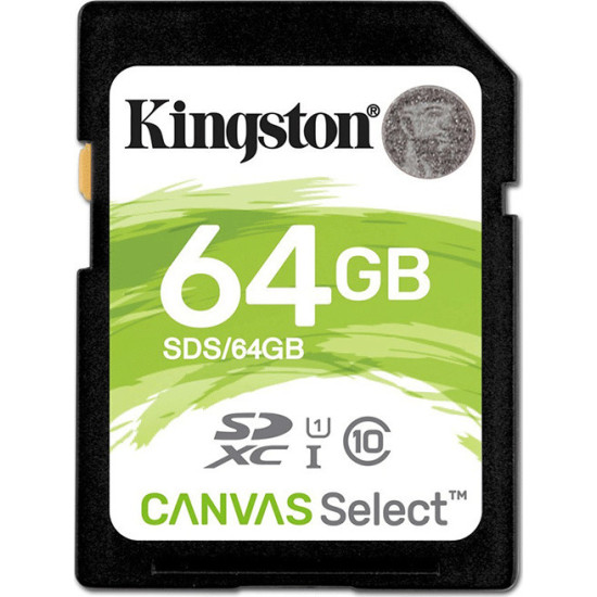 Kingston Canvas Select SDXC 64GB Class 10 U1 UHS-I
