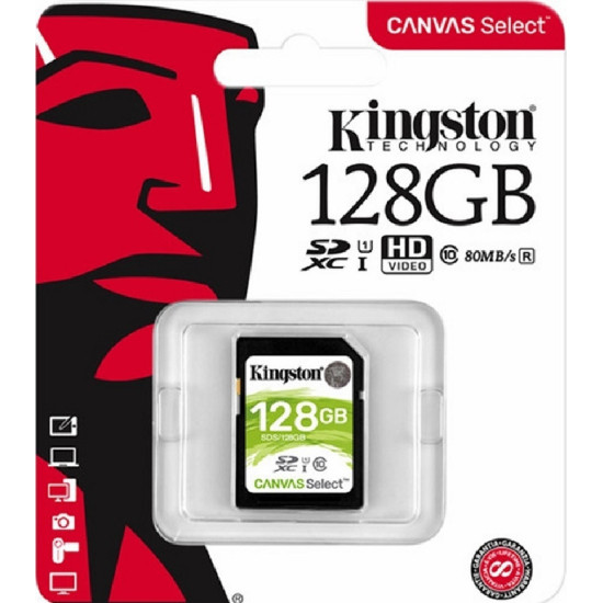 Kingston Canvas Select SDXC 128GB Class 10 U1 UHS-I
