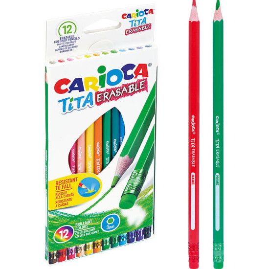 Carioca Tita Erasable Σετ Ξυλομπογιές με Γόμα 12τμχ