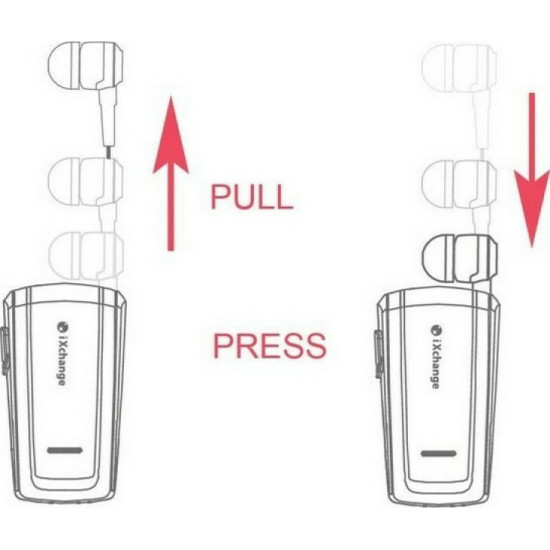 iXchange UA24ST In-ear Bluetooth Handsfree Ακουστικό Πέτου Μαύρο