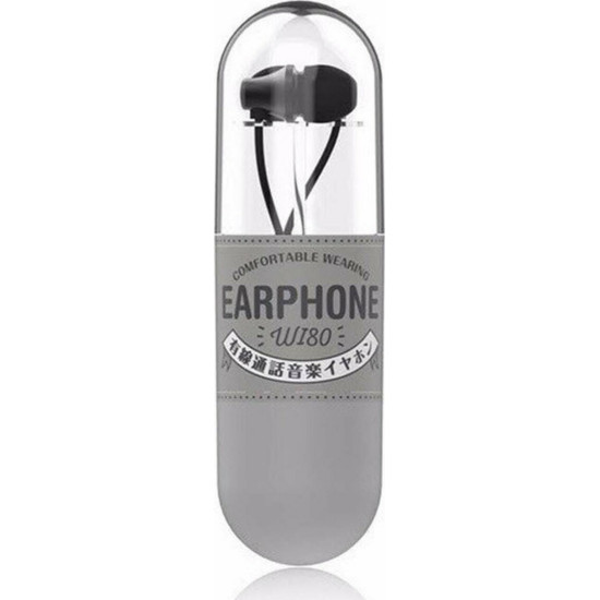 WK Wi80 In-ear Handsfree με Βύσμα 3.5mm Μαύρο
