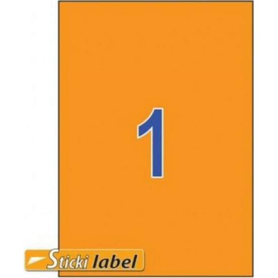 100 Αυτοκόλλητες Ετικέτες Α4 Ορθογώνιες Sticki 210x297mm