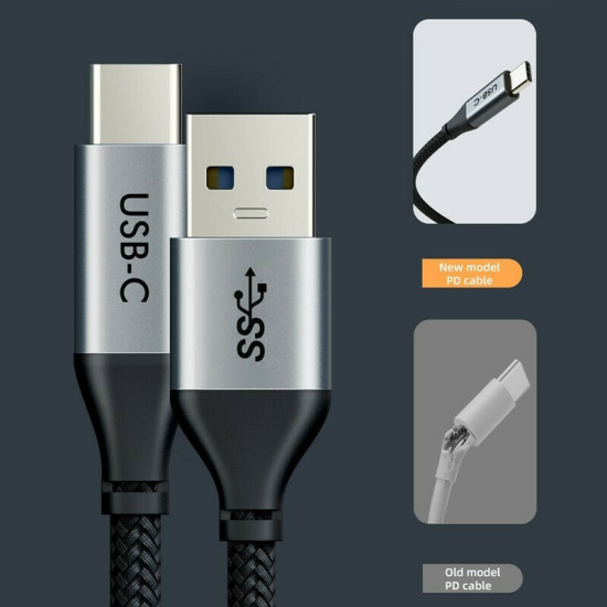 Cabletime C160 Braided USB 2.0 Cable USB-C male - USB-A male Μαύρο 1m