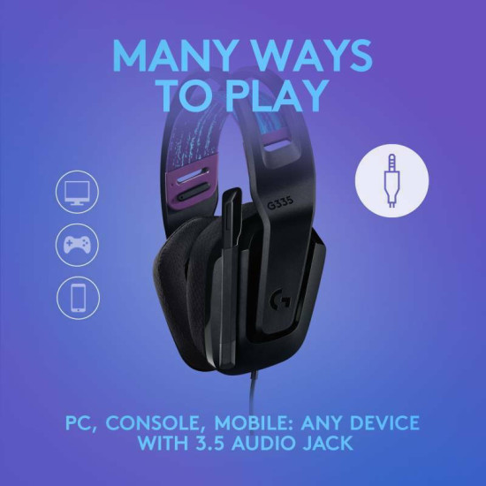 Logitech G335 Over Ear Gaming Headset με σύνδεση 3.5mm