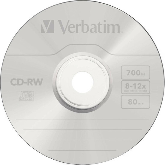 Verbatim Επανεγγράψιμα CD-RW 12x 700MB Cake Box 10τμχ