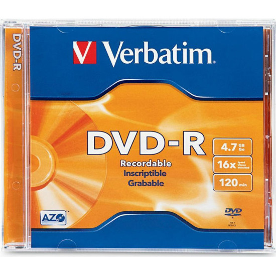 Verbatim Εγγράψιμα DVD-R 16x 4.7GB 5τμχ Verbatim Εγγράψιμα DVD-R 16x 4.7GB 5τμχ