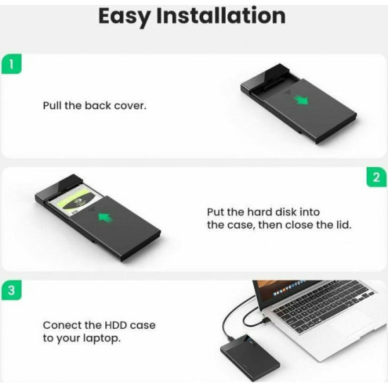Ugreen Θήκη για Σκληρό Δίσκο 2.5" SATA III με σύνδεση USB3.0