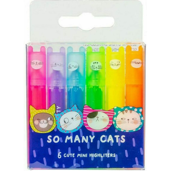 M&G So Many Cats Μαρκαδόροι Υπογράμμισης Πολύχρωμοι 6τμχ