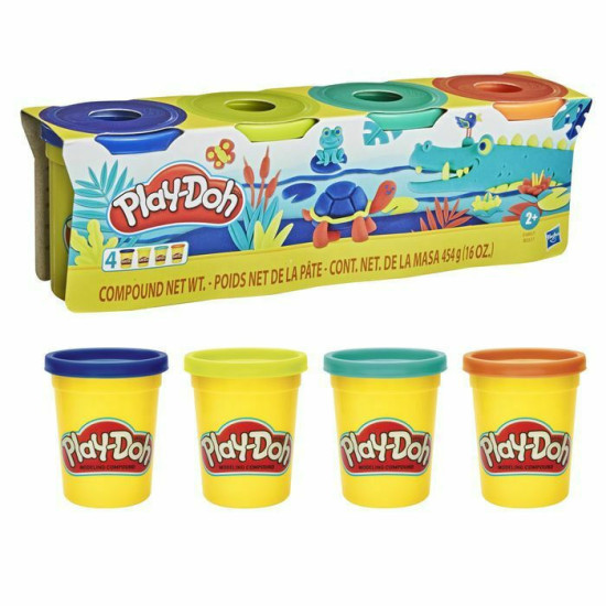 Hasbro Play-Doh 4 Βαζάκια Πλαστελίνης Wild για 2+ Ετών