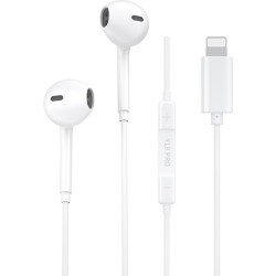 WK Y19 Earbuds Handsfree με Βύσμα Lightning Λευκό