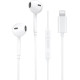 WK Y19 Earbuds Handsfree με Βύσμα Lightning Λευκό