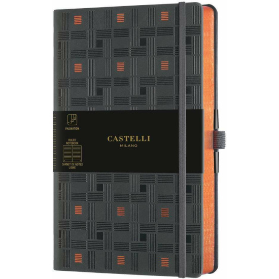 Castelli Σημειωματάριο A5 Ριγέ με Λάστιχο Weaving Copper 13x21cm