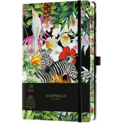 Castelli Eden Zebras Σημειωματάριο A5 Ριγέ με Λάστιχο και Θήκη για Στυλό