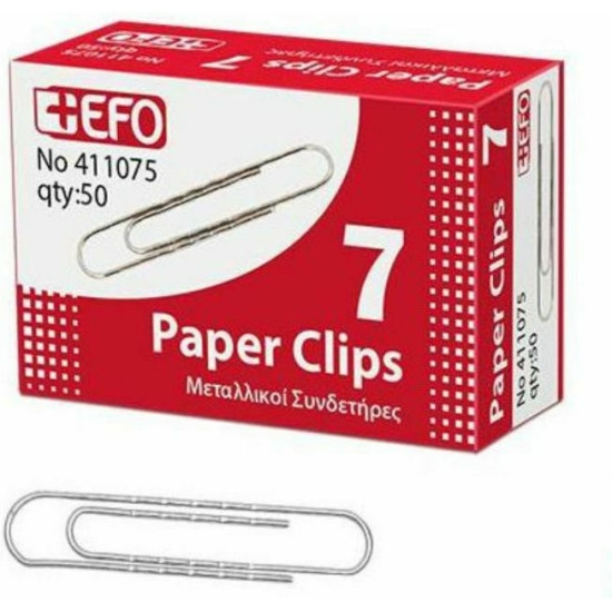 +Efo Νο.7 Συνδετήρες 78mm 50τμχ