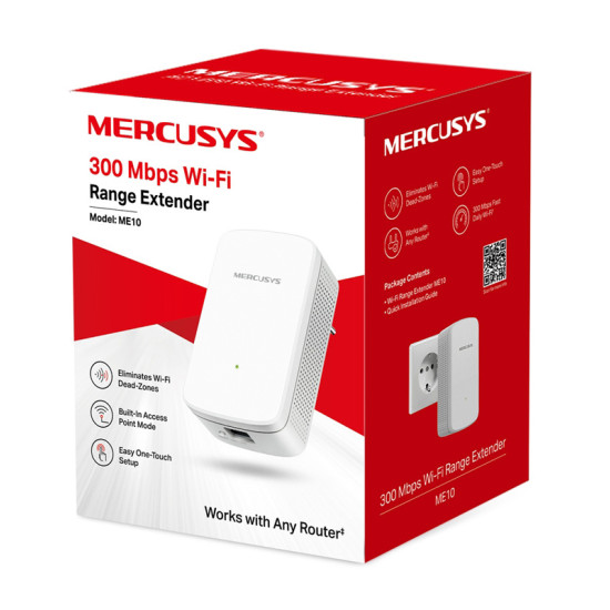 Mercusys 300Mbps Wi-Fi Range Extender (ME10) (MERME10)