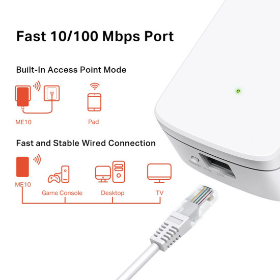 Mercusys 300Mbps Wi-Fi Range Extender (ME10) (MERME10)