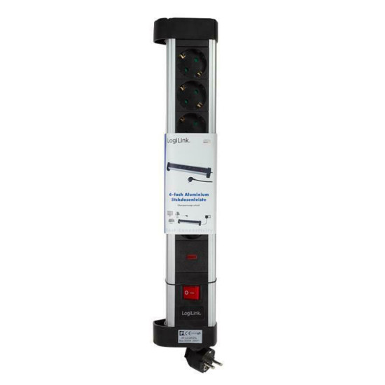 LPS215 - Πολύμπριζο ασφαλείας LogiLink 6 θέσεων
