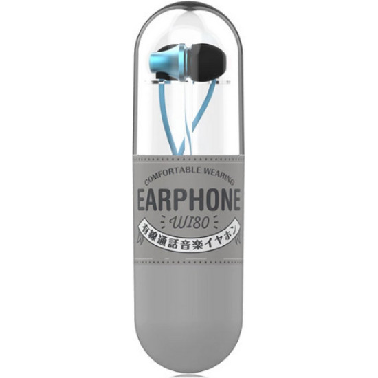 WK Wi80 In-ear Handsfree με Βύσμα 3.5mm Μπλε