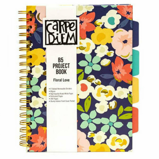 Pukka Σπιράλ Τετράδιο Ριγέ Β5 5 Θεμάτων Πολύχρωμο Floral Love
