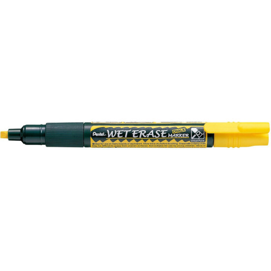 Pentel Wet Erase Chalk Marker Μαρκαδόρος Κίτρινος Μαυροπίνακα Υγρής Κιμωλίας για Γυαλί 2-4mm