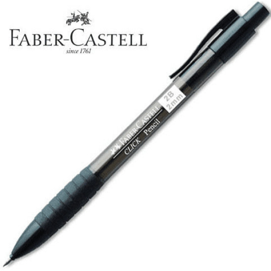 Faber-Castell Click Μηχανικό Μολύβι 2.0mm με Ξύστρα Κατάλληλο για Σχέδιο Μαύρο