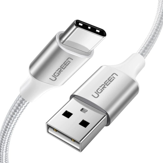 Ugreen Braided USB 2.0 Cable USB-C male - USB-A male Λευκό 1m (60131)
